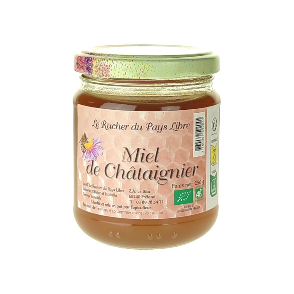 Miel de Châtaignier BIO 250g Le Rucher du Pays Libre
